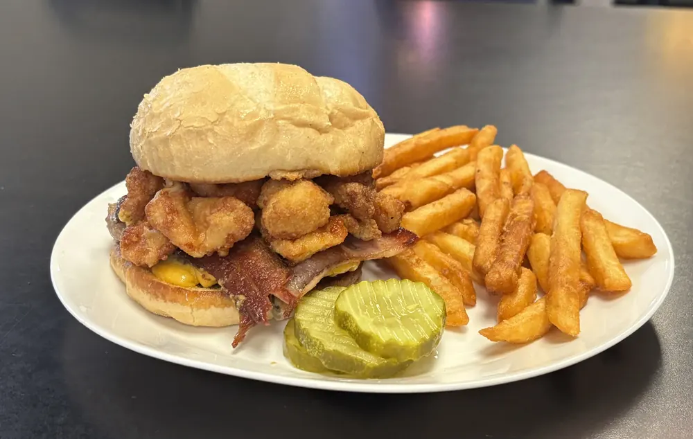 Cheese curd burger